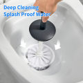 WORTHBUY Splash Proof Handle Toilet Brush With Base Soft Bristle Plastic Toilet Cleaning Brush Bathroom Toilet Cleaning Tools. 