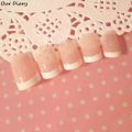 24 pcs Nail for girls Nails acrylic French nail Girls nail Pink Peach Transparent nails Nakli nails. 