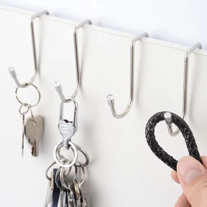 304stainless%20steel%20hooked%20punching%20doubleS-shaped%20hook%20kitchen%20bathroom%20cabinet%20door%20back%20style%20clothes%20hats%20towels%20storage%20rack%20-%20Image%203
