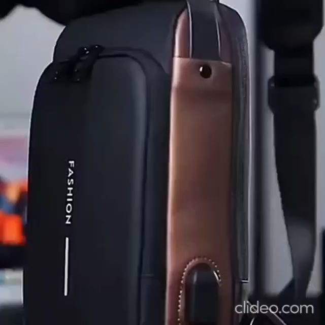 Multifunction PU Chest Bag One Side Bag With USB Charging Port and Password Lock for "' Unisex I Fashion Unisex Bag