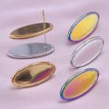 5 Pairs Charm Metal Stainless Steel Golden Earring Oval Moon Cross Lava Loving Blank Base Earrings Diy Making Jewelry Supplies. 