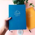 Moon or Sun Lined Journal Notebook Diary - Blue and Yellow A5 Hardcover Notebooks. 