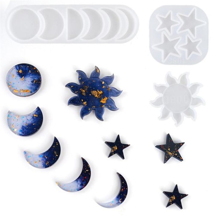New Star Sun Moon Silicone Resin Molds Jewelry Ornaments DIY Handmade Mold Epoxy Resin Molds Suitable Home Handmade Supplies