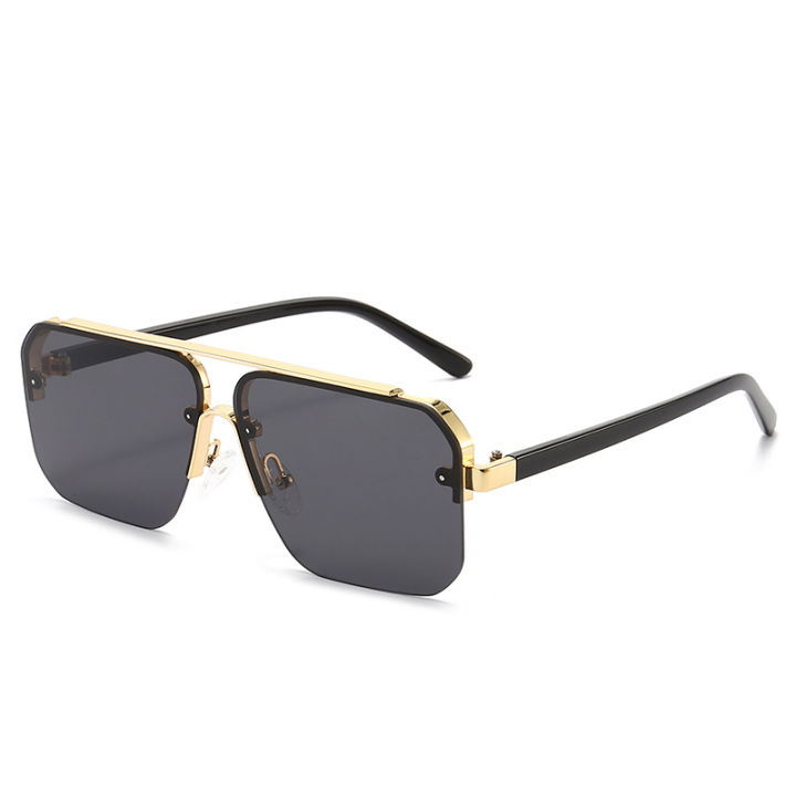 2024%20New%20Square%20Frame%20Sunglasses%20Europe%20And%20The%20United%20States%20Fashion%20Sunglasses%20Men%20And%20Women%20Half%20Frame%20Sunglasses%20-%20Image%203