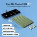 iKOS K7 2024 Non PTA Dual Sim Dual Standby SIM Adapter Call/SMS/Data Share For iPhone5-15 Pro Max/ i Pod Touch /i Pad. 
