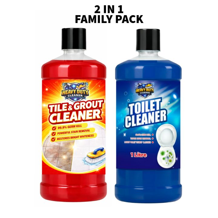 (PACK OF 2) Heavy Duty Cleaner – Toilet Cleaner Gel 1L & Tile & Grout ...