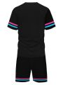2025 New Men MIAMI NO.3 Print Casual Short Sleeve T-Shirt Shorts Set Adult Basketball Jersey Jogging Suit 2 Piece Set Clothes. 
