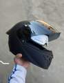 Hedz Axter - Matt Black Full Face Motorcycle Helmet. 