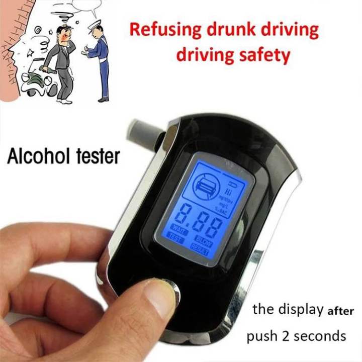 Happy AT-6000 Portable Alcohol Detector Breathalyzer with 5 Mouthpieces ...