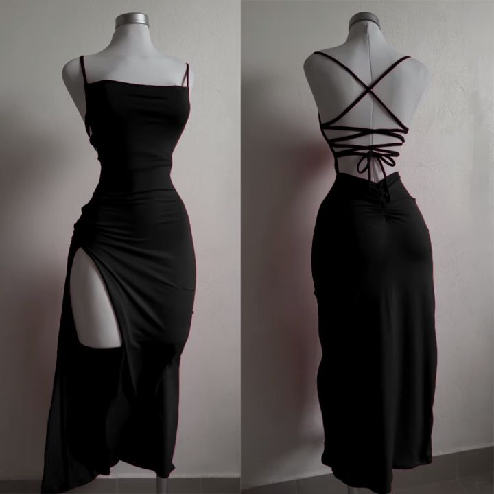 2025%20explosive%20new%20dress%20summer%20high%20sensibility%20halter%20strap%20Spice%20Girl%20bag%20hip%20dress%20-%20Image%204