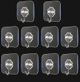 10  pcs transparent stainless steel strong self Adhesive Hooks Hangar. 