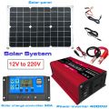 110V/220V 600W Solar Panel+30A Chargers Controller+4000W Modified Sine Wave Inverter Solars Panels System Power Generation Kit. 