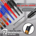 12PCS Long Head Marker Pens Set, Special Oil-Based Woodworking Markers for Ceramics, 45MM Long Nib, Black/Blue/Red/Green Ink. 