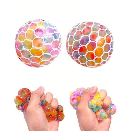 Pack of 2 - Best Colour Quality Anti Stress Grape Mesh Balls Vent Squeezing Stress Relief Ball