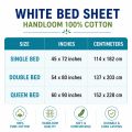 100% cotton white bed sheet single double and queen size available. 