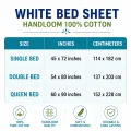 100% cotton white bed sheet single double and queen size available. 