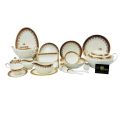 yamasen dinner set 104 pcs embossed gold plated premium quality 12 person serving. 
