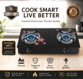 Glass Top Gas Cooker Double Burner. 