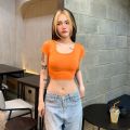 🌈Mesubshop🌈Square neck short sleeve crop top🥧Bass is a lot of stretch rayon fabric. this style is a rare model guitar.. 