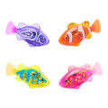 Interactive Robot Fish Toys for Cat/Dog, Activated Swimming in Water with LED Light, Swimming Bath Plastic Fish Toy Gift. 