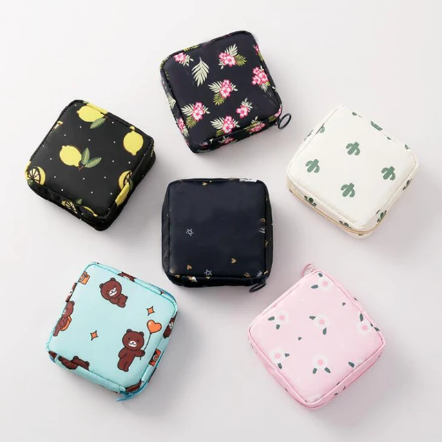 Sanitary Napkin Storage Bag - Portable Menstrual Organizer and Coin Purse