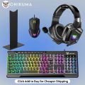 ONIKUMA Professional Gaming Headset Gaming Set RGB Lighting Mouse or Keyboard or Headset Stand or Wired Headset. 