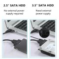 SATA to USB 3.0 Adapter Cable for 3.5/2.5 Inch SSD HDD SATA III Hard Drive Disk Converter Support UASP with 12V Power Adapter. 