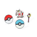 4 Pcs Cartoon Animal Brooch Fashion Red Blue Elf Ball Enamel Pin Wand Metal Badge Backpack Clothing Jewelry  for Friends. 
