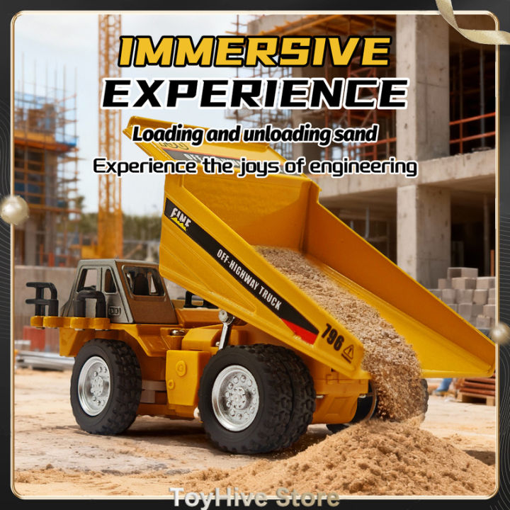1/64%202.4G%20RC%20Excavator%20Engineering%20Vehicle%20Alloy%20Desktop%20RC%20Dump%20Truck%20Remote%20Control%20Excavator%20Engineering%20Car%20Toy%20HG4-301%20-%20Image%202