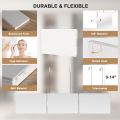 Portable Trifold Vanity Cosmetic Mirror with Height Adjustable Hooks for Self Hair Cutting Makeup Folding for Bath and Travel. 