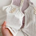 INS summer baby pit lace double button sling jumpsuit, baby girl simple and comfortable jumpsuit.