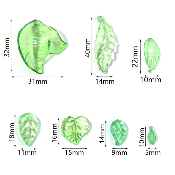 20-200pcs%20Green%20Transparent%20Leaves%20Acrylic%20Pendants%20Various%20Spacer%20Charms%20Beads%20For%20Jewelry%20Making%20Diy%20Necklace%20Bracelet%20Earring%20-%20Image%205