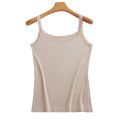Summer Knitted Ribbed Camisole for Women with Lace Trim, Slim Fit, Suitable for Outerwear or as a Base Layer. 