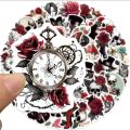 10/50PCS Rose & skull Stickers For Scrapbook Stationery Laptop Scrapbooking Material Craft Supplies Aesthetic Sticker. 