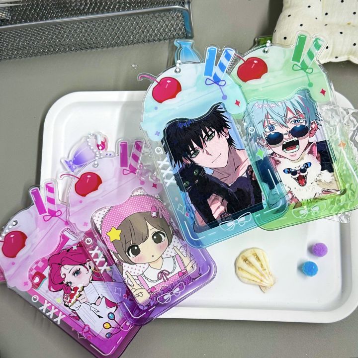 Cute Parfait Cup Ice Cream Card Holder Idol Photocard Storage School Meal Card Protector