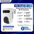 EZVIZ H9C Dual Lens 3MP + 3MP Wireless Outdoor CCTV Security Camera by Hikvision with 2K Resolution, AI Detection, and Color Night Vision. 