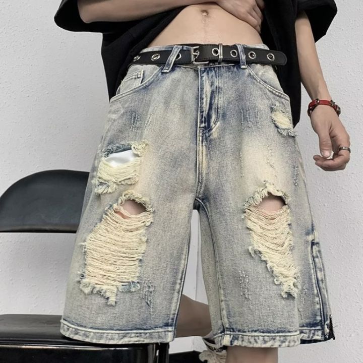 Summer%20ripped%20denim%20shorts%20men's%20cropped%20pants%20trendy%20brand%20fat%20plus%20fat%20plus%20plus%20plus%20size%20loose%20beggar%20mid%20pants%20horse%20pants%20-%20Image%204