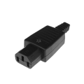 IEC Straight Cable Plug Connector C13 C14 C15 10A 250V Black female&male Plug Rewirable Power Connector 3 pin AC Socket. 