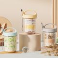 430ML Oat Cup Nut Yogurt Salad Cup Leakproof Glass Cup Oats Container With Lid Spoon Breakfast Cups Kitchen Item. 