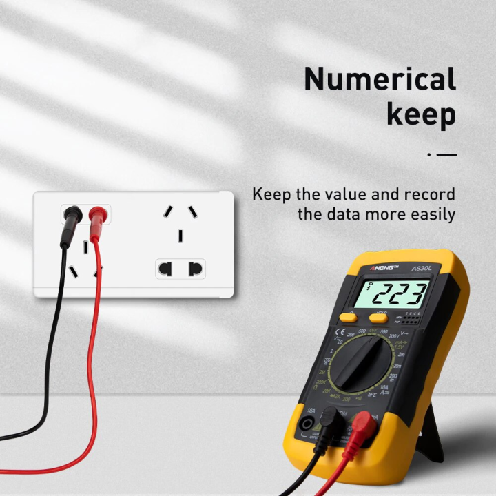 A830L LCD Digital Multimeter AC DC Voltage Diode with Buzzer Function