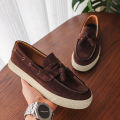Suede Leather Handmade Loafers Leisure Walk Male Casual Shoes New Design Casual Slip on Flats Versatile Driving Shoes Moccasins. 