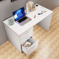 BM-Furniture wood Desk/Study Table(Suede Finish, Frosty White/brown (Hx30)(Lx48)(Dx20). 