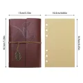 A6 Vintage Travelers binder Notebook Blank Kraft Diary PU Leather Loose leaf Notepad Journal Sketchbook Office Supplies. 
