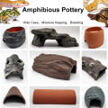 Ceramic Reptile Hide Cave Pets Lizard Turtle Reptile Habitat Shelter Landscape Decoration Moisture Keeping Breeding Dodge Hole. 