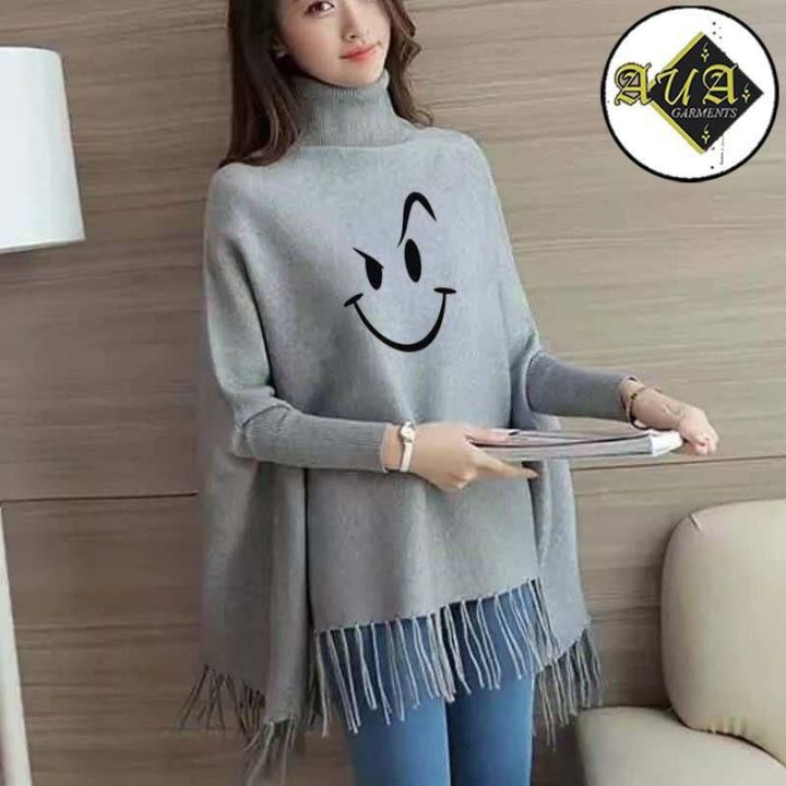 Fleece%20Poncho%20For%20Women%20%7C%20Winter%20Collection%20Woman's%20Printed%20Poncho%20For%20Girls%20%7C%20Winter%20Fashion%20Coffee%20Printed%20Poncho%20Sweater%20Poncho%20Style%20Top/Shirt%20For%20Girls%20-%20Image%204