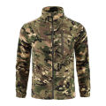 Outdoor Camouflage Fleece Jacket Double-Sided Shake Fleece Cardigan Tactical Jacket Warm Mountaineering Suit.