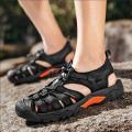 New Summer Genuine Leather Men Sandals Fashion Design Men's Casual Sneakers Comfortable Beach Men's Sandals Outdoor Wading Shoes. 
