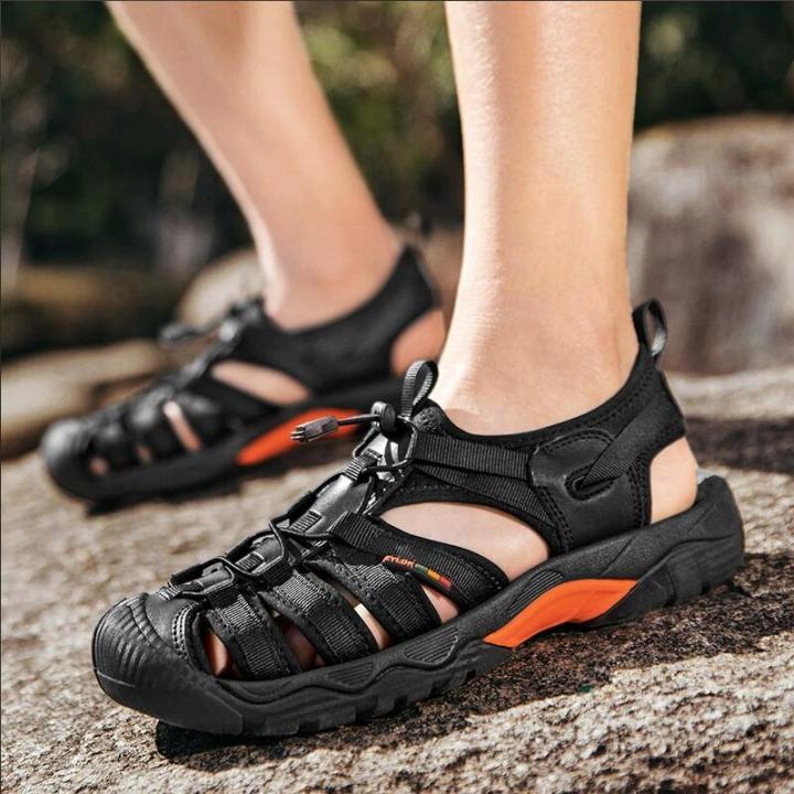 New%20Summer%20Genuine%20Leather%20Men%20Sandals%20Fashion%20Design%20Men's%20Casual%20Sneakers%20Comfortable%20Beach%20Men's%20Sandals%20Outdoor%20Wading%20Shoes%20-%20Image%202