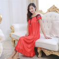 Nightgown Halter Ice Silk Sexy Dressschool Pajamas Simulation Silk Transparent Erotic Home Wear Long Skirt Models Large Size 2xl. 