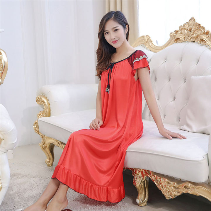 Nightgown%20Halter%20Ice%20Silk%20Sexy%20Dressschool%20Pajamas%20Simulation%20Silk%20Transparent%20Erotic%20Home%20Wear%20Long%20Skirt%20Models%20Large%20Size%202xl%20-%20Image%205